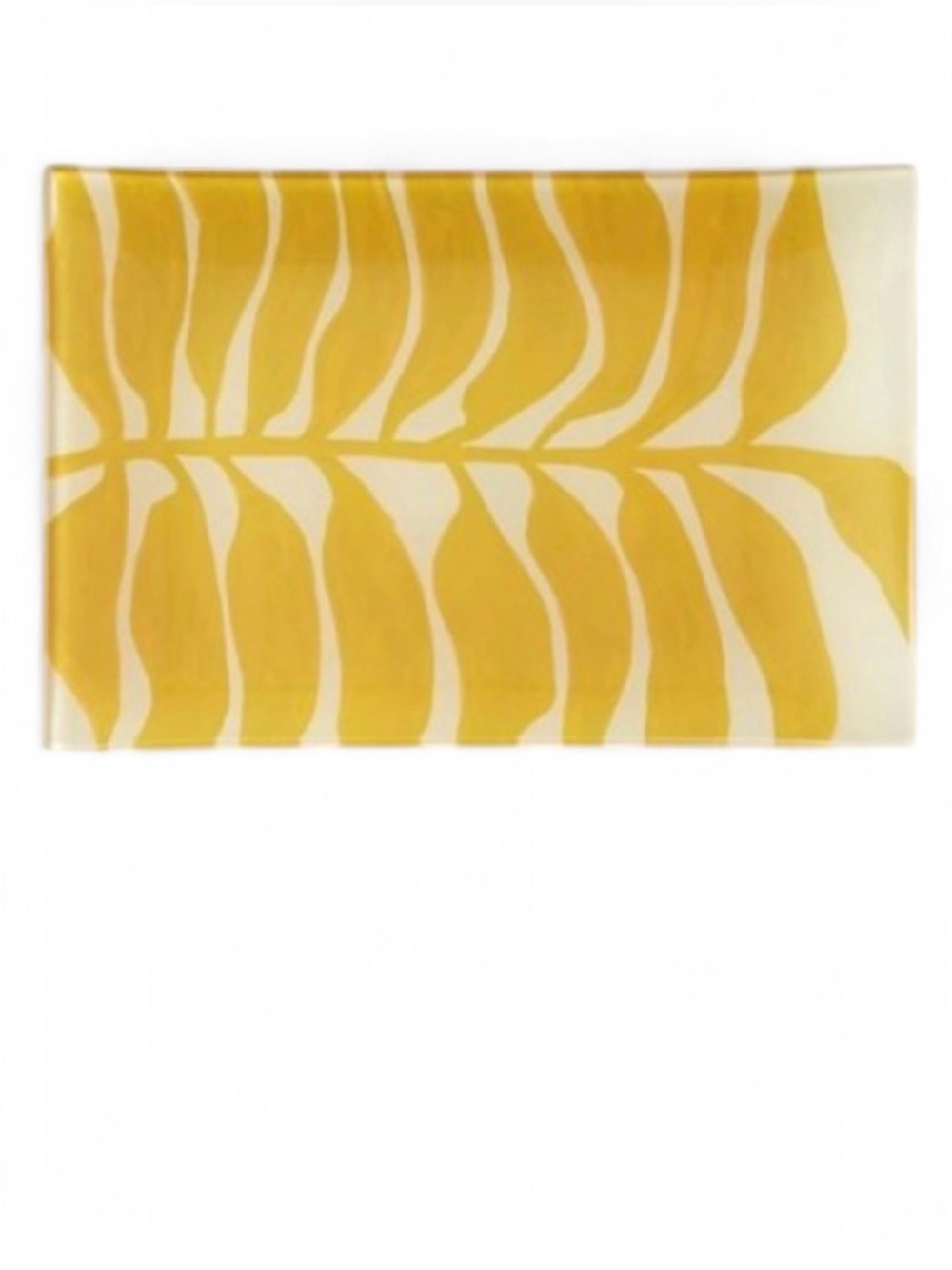Indigo Yellow Leaf Glass Plates